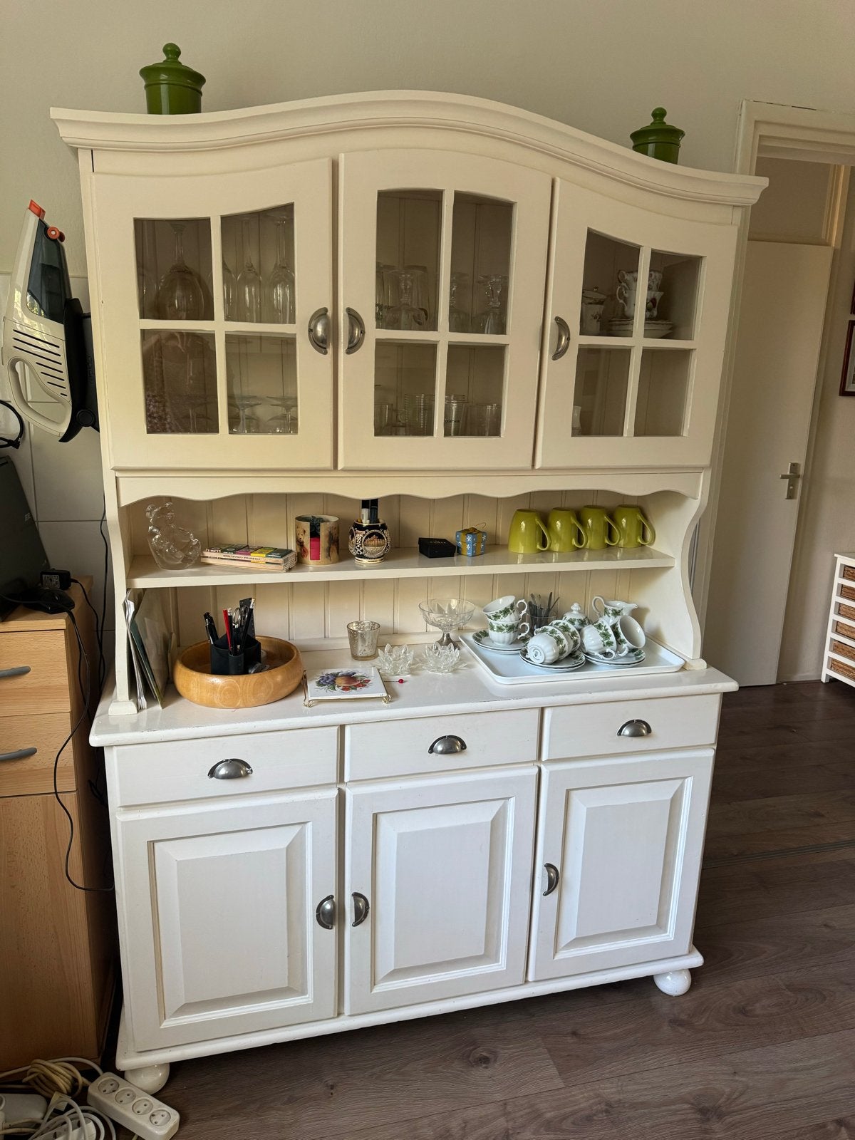 Keuken vitrinekast - Landelijke stijl / vintage!, Ophalen, Gebruikt, 100 tot 150 cm, Landelijk