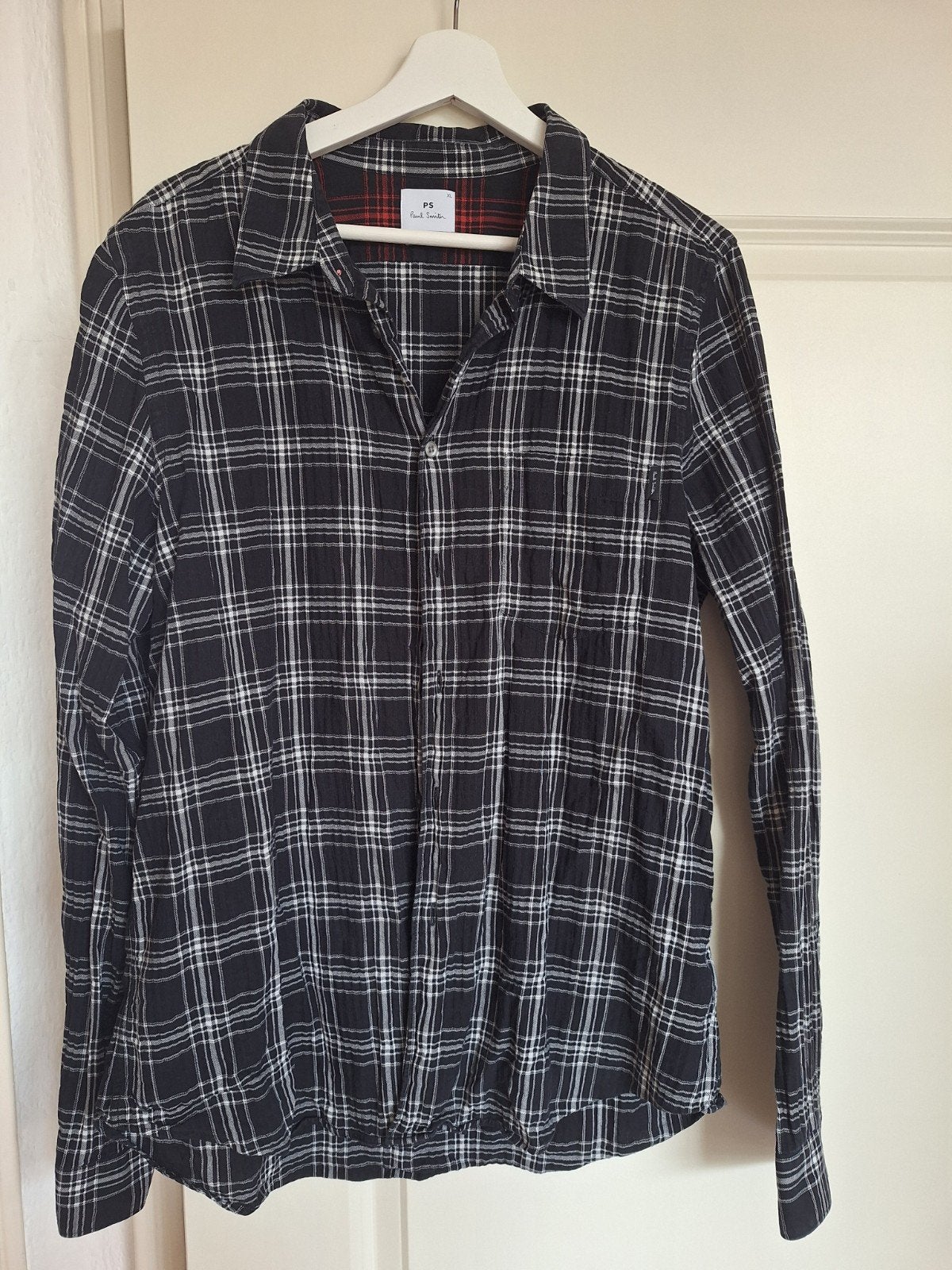 Paul Smith Zwart Wit Geruit Overhemd XL Tailored Fit, Kleding | Heren, Paul Smith, Zwart, Ophalen of Verzenden, Gedragen