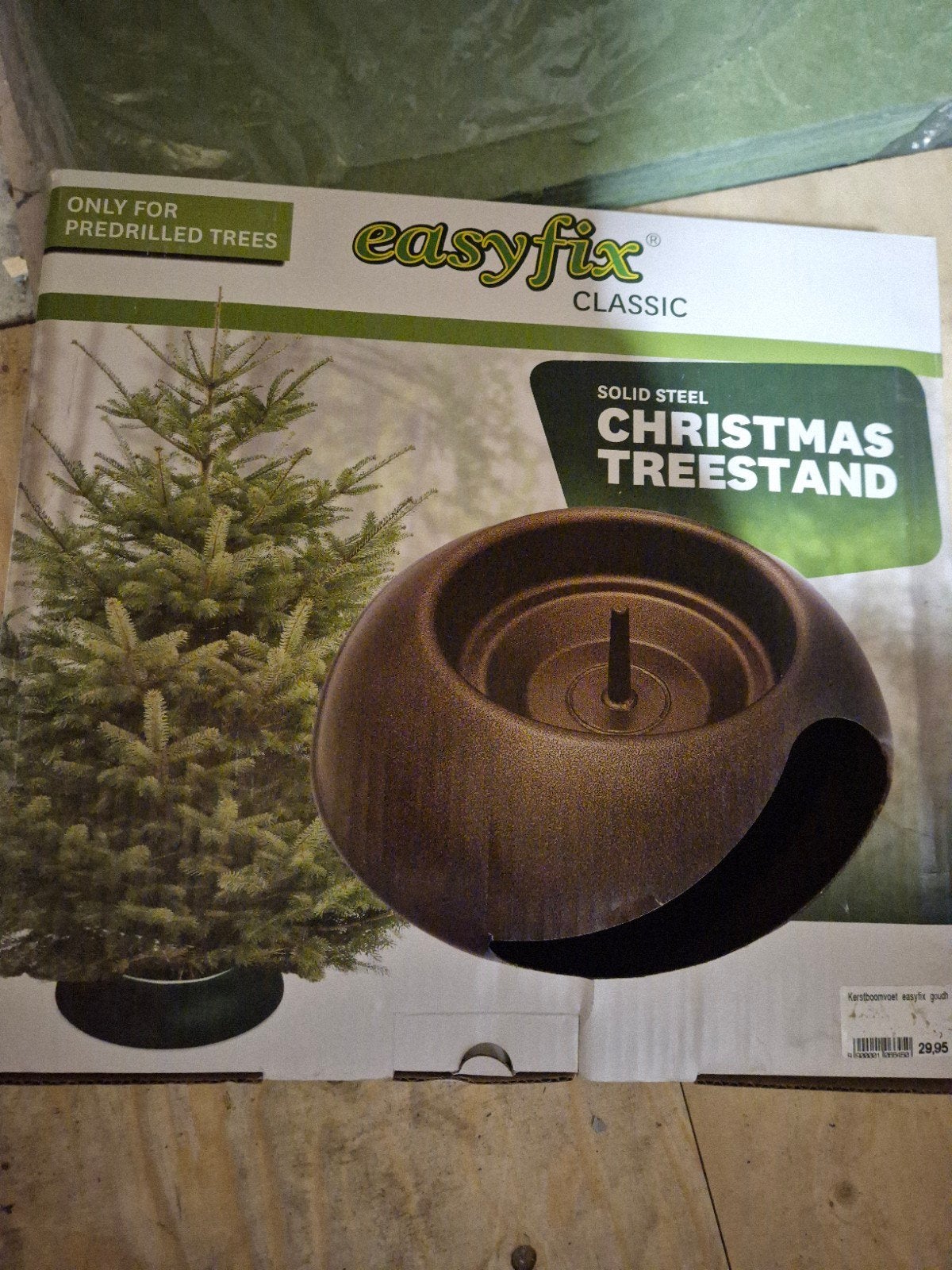 Kerstboom voet, Ophalen
