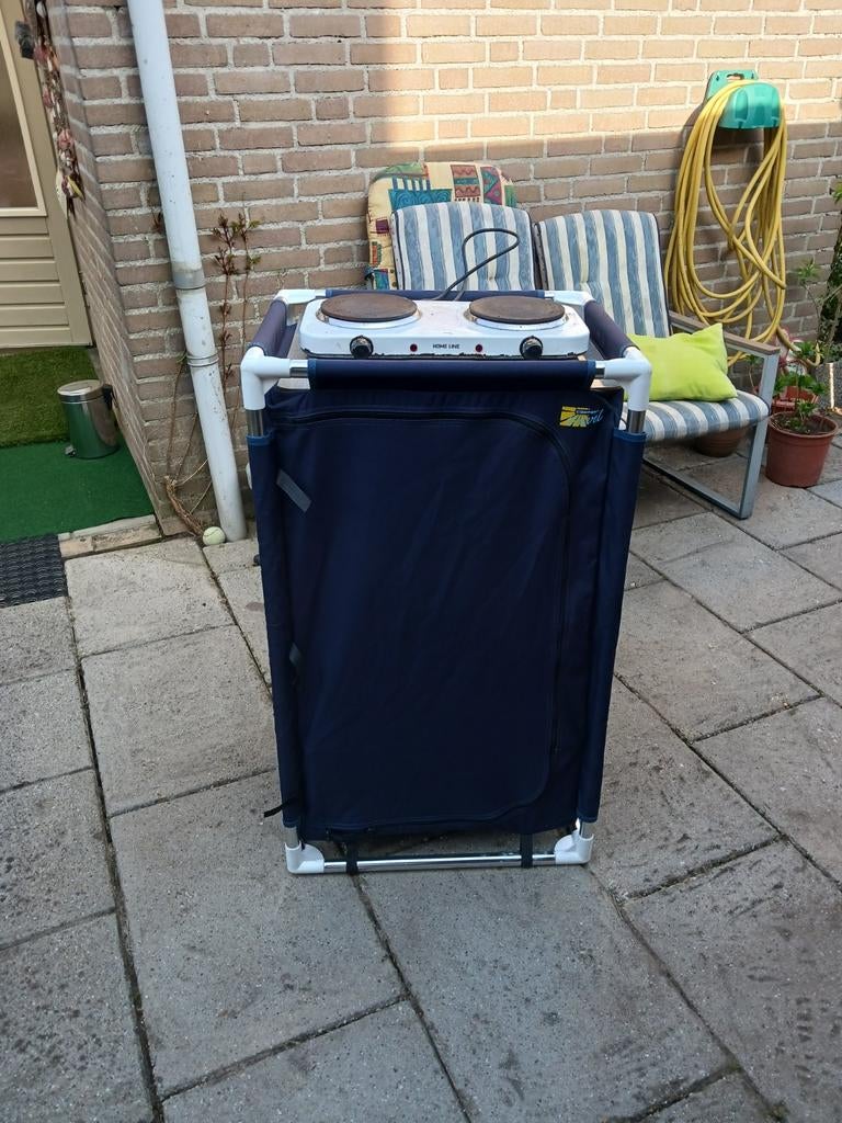 Campingkeuken met 2-pits kookplaat, Ophalen of Verzenden, Gebruikt