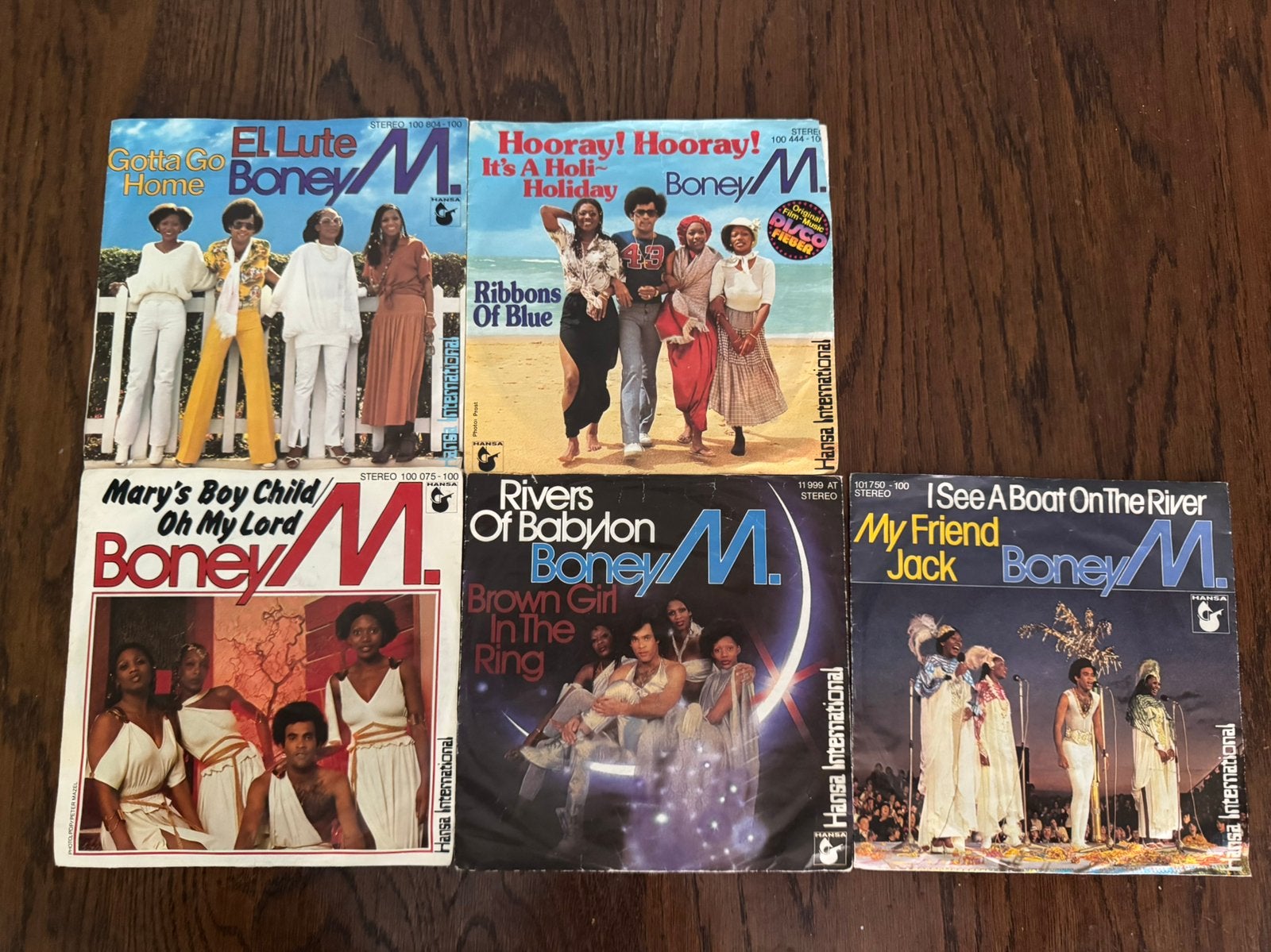 Boney M 5x vinyl, Verzamelen, Ophalen of Verzenden, Gebruikt, Speelkaart(en)