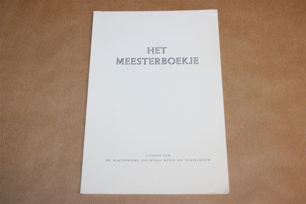 Het Meesterboekje [Vrijmetselarij], Ophalen of Verzenden, Zo goed als nieuw