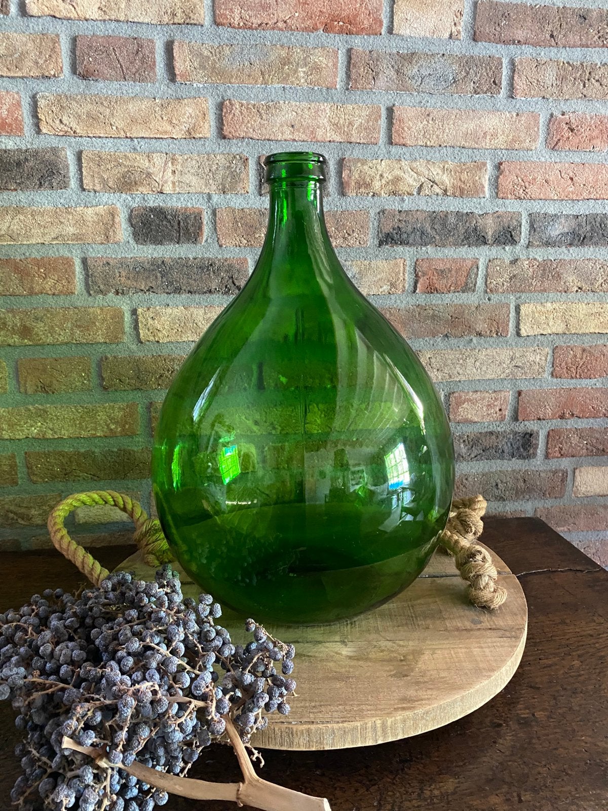 Vintage groene gist/ bol fles, 15 liter, Antiek en Kunst, Ophalen