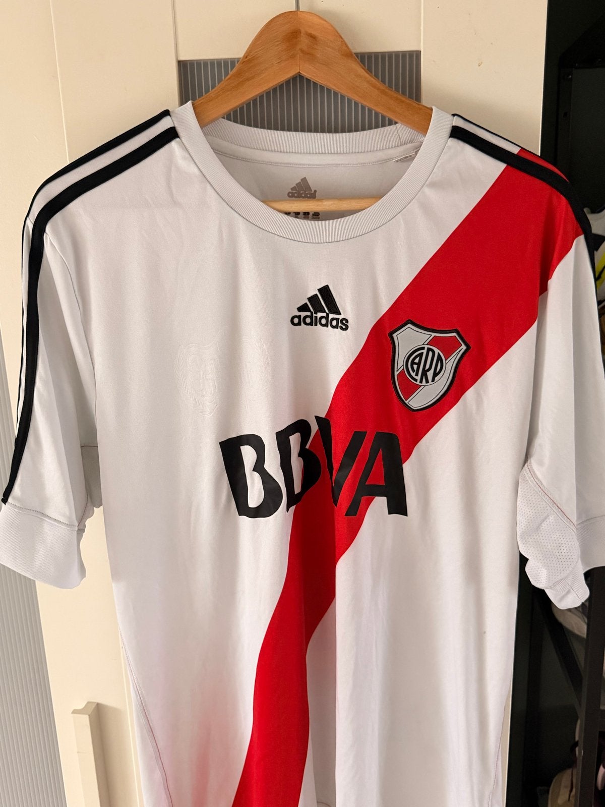 River Plate Thuisshirt Adidas BBVA, Maat 52/54 (L), Wit, Ophalen of Verzenden, Zo goed als nieuw