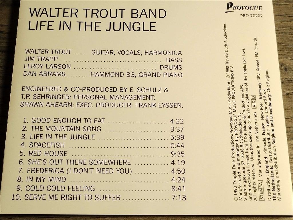 Walter Trout Band - Life In The Jungle, Ophalen of Verzenden, Zo goed als nieuw, Jazz