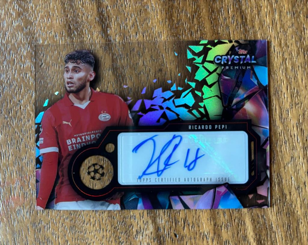 Ricardo Pepi Topps Crystal Premium Autograph PSV, Ophalen of Verzenden, Zo goed als nieuw, PSV, Spelerskaart
