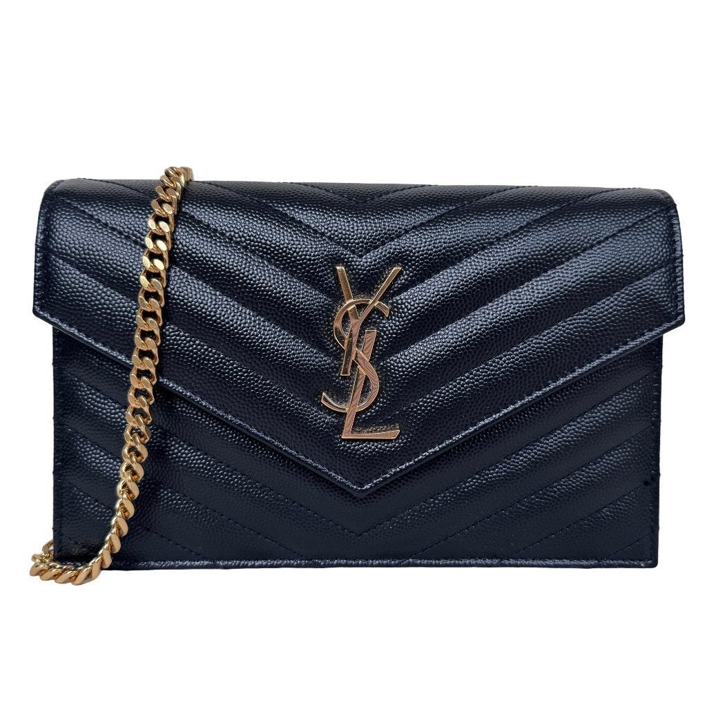 Yves Saint Laurent YSL tas cassandre envelope WOC crossbody, Ophalen of Verzenden, Zo goed als nieuw, Blauw