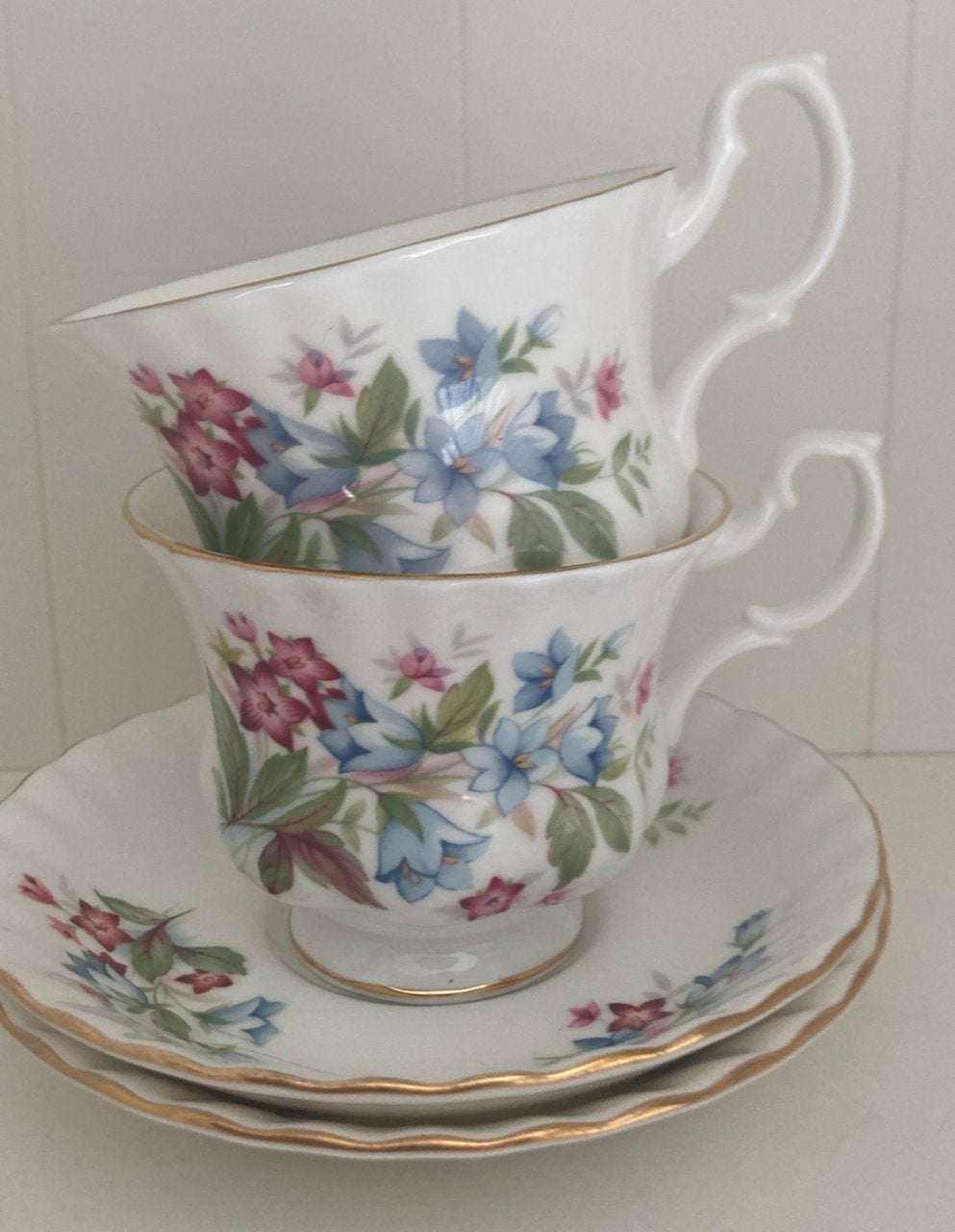 Vintage - Royal Albert set van 2 Engelse heren kopjes, Verzenden