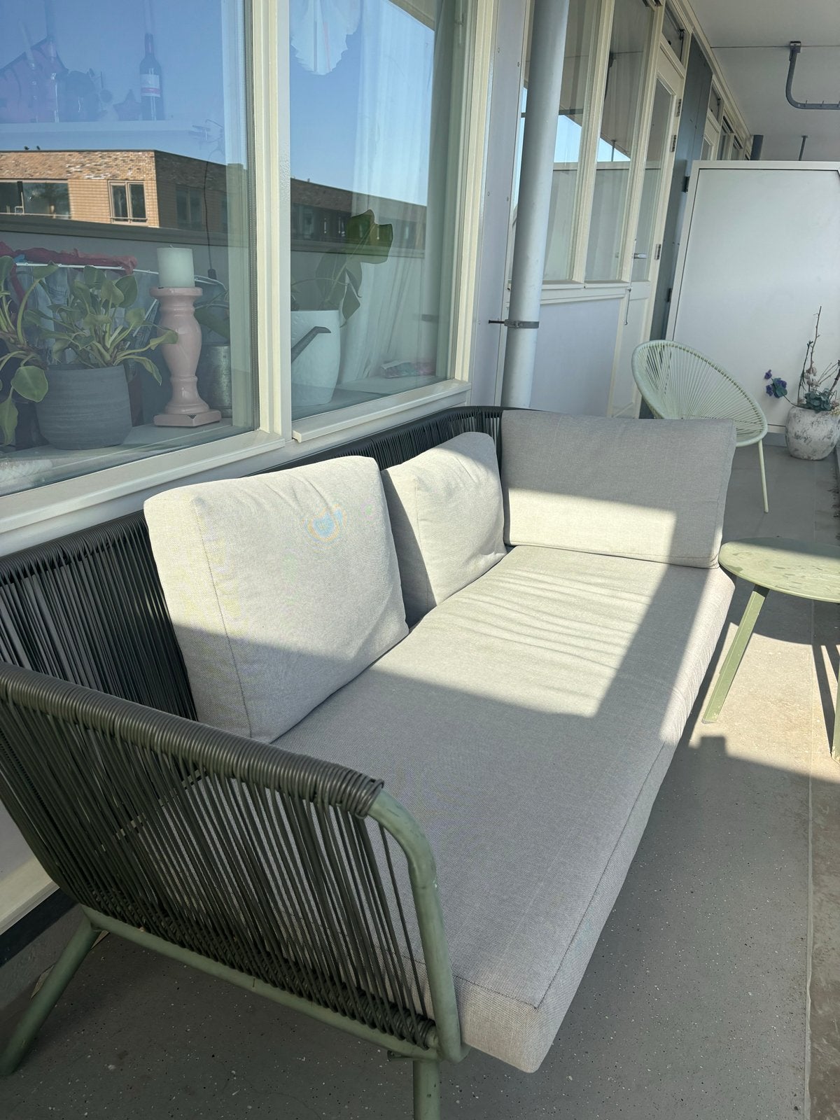 Groene tuin loungeset - 180 cm breed, Tuin en Terras, Tuinsets en Loungesets, Ophalen, Gebruikt, Loungeset, Bank
