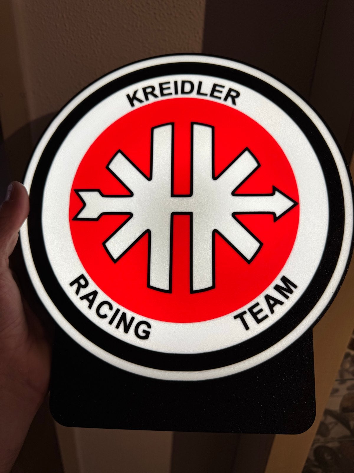 Kreidler Racing Team Verlicht Logo - 25 x 27cm, Ophalen of Verzenden, Nieuw, Overige typen