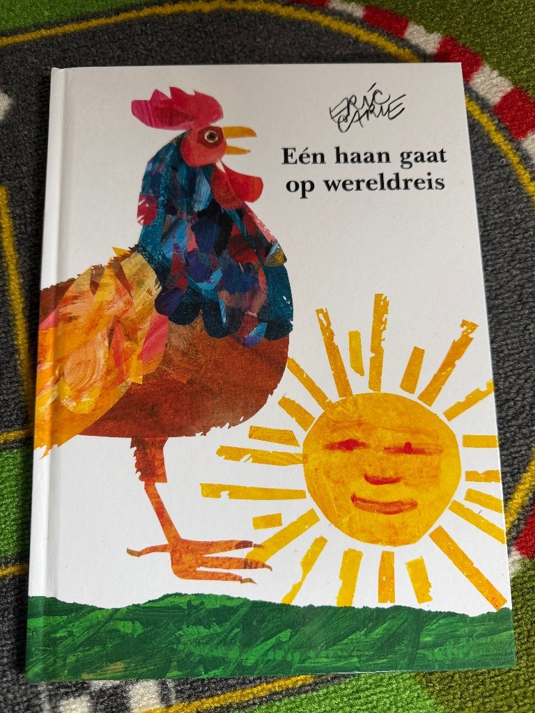 Eric Carle - een haan gaat op wereldreis, Ophalen of Verzenden, Zo goed als nieuw, Fictie algemeen, Voorleesboek
