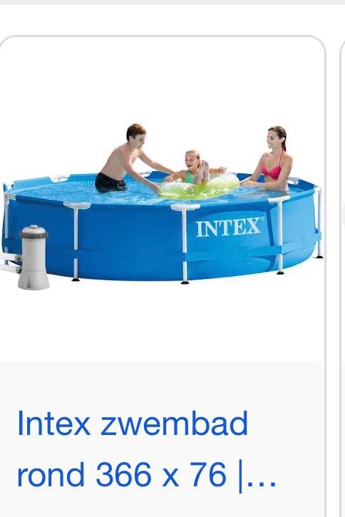 Intex zwembad met pomp rond 366, Ophalen, Minder dan 80 cm, Rond, 300 cm of meer