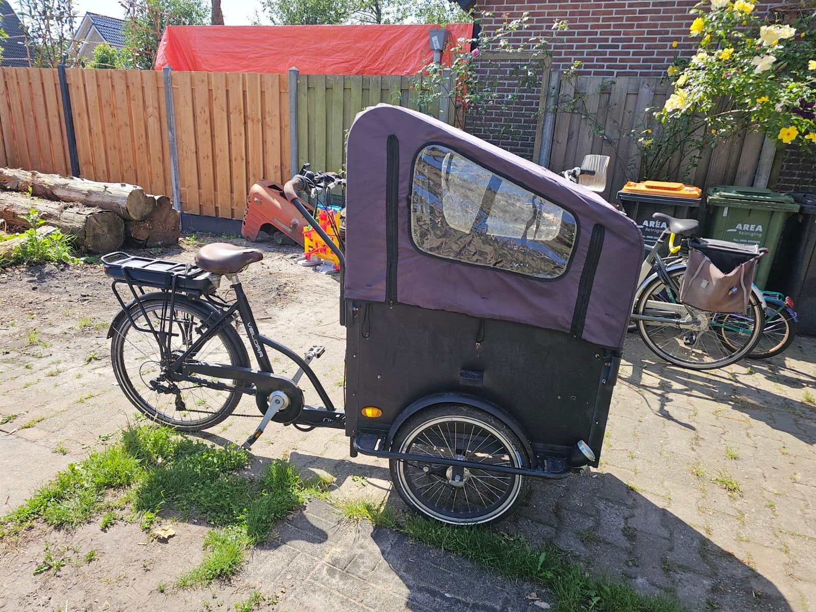 Elektrische bakfiets Velora city, Ophalen, Gebruikt, 4 kinderen of meer