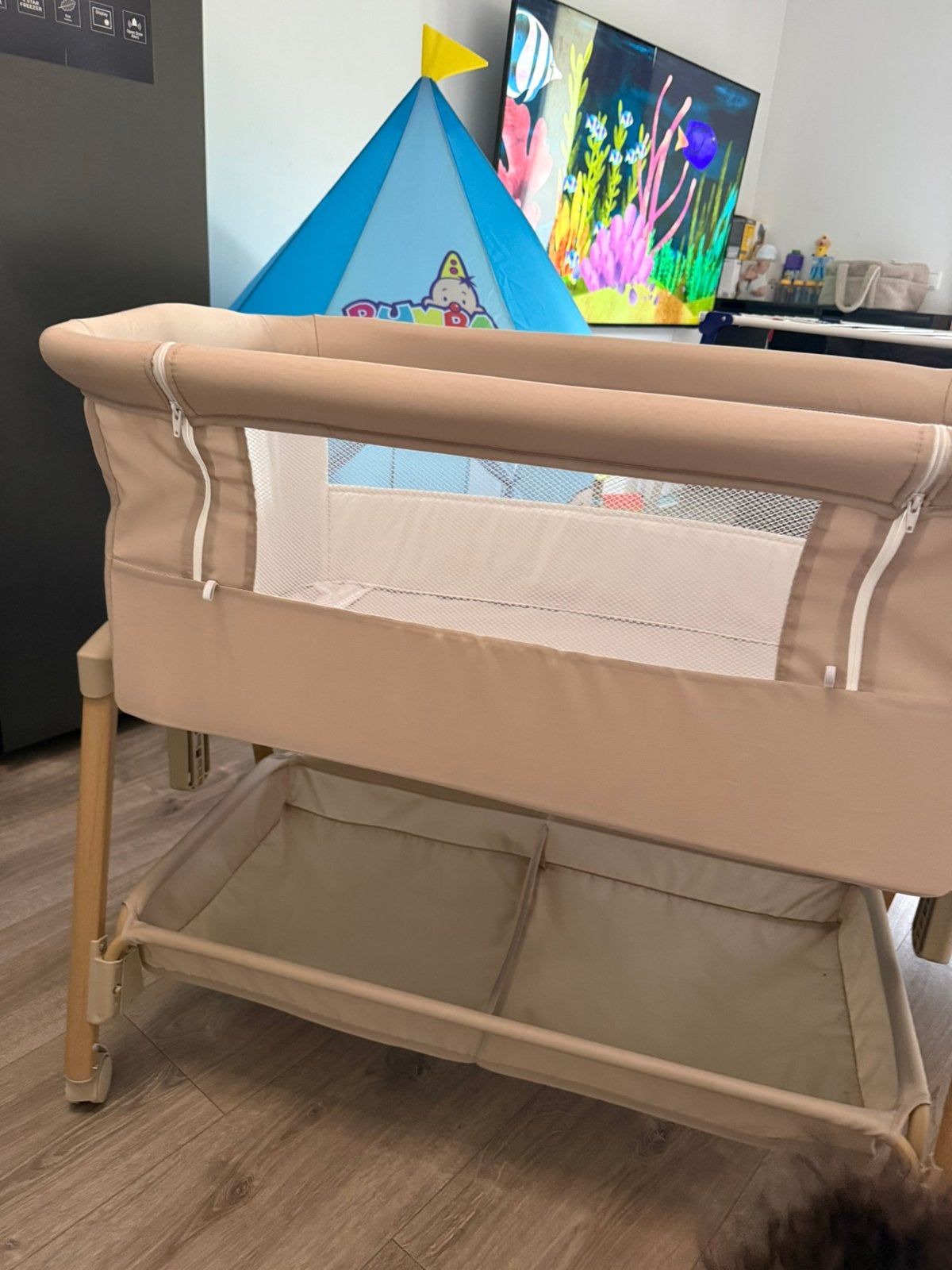 Co-sleeper beige met opbergruimte, Ophalen, Zo goed als nieuw, Wieg