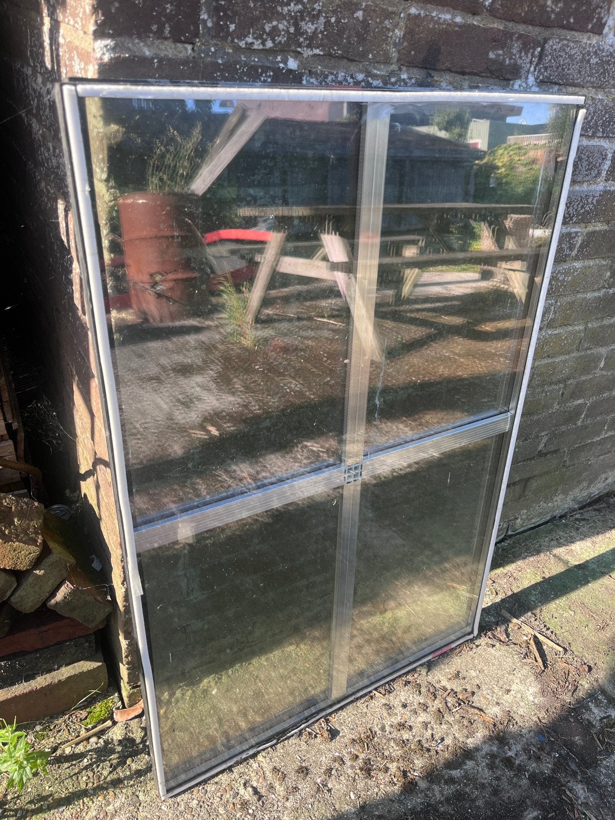 2x dubbelglas ruit wienersprossen inwendige roedes, Ophalen, Zo goed als nieuw, Gevelraam of Ruit, Dubbelglas