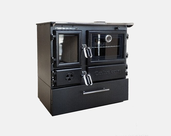 Stalen Houtkachel met oven en lade | ÇALIŞKAN Model 214 7kw, Niet ingevuld, Niet ingevuld, Ophalen of Verzenden, Vrijstaand
