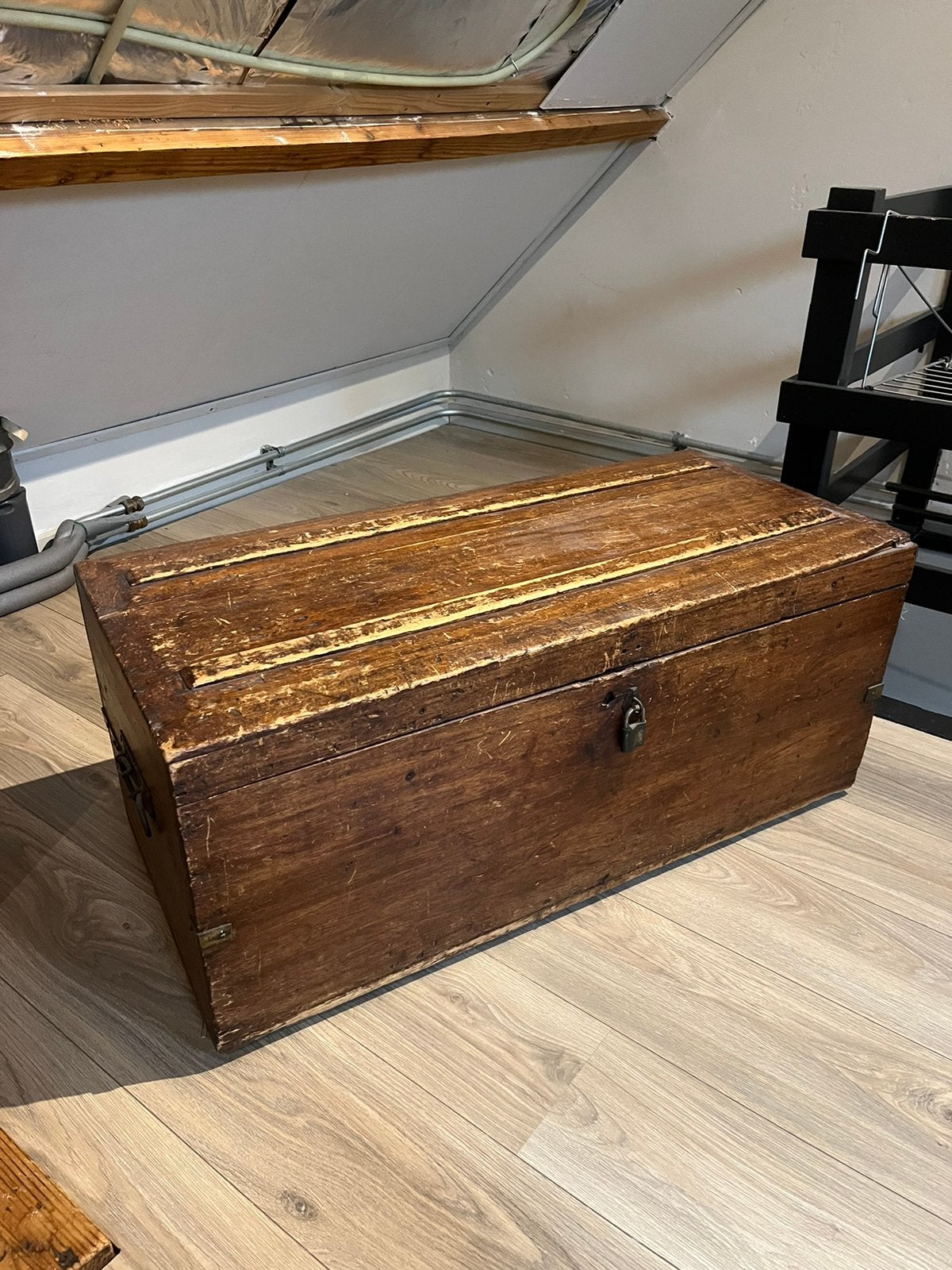 Antieke houten dekenkist, Ophalen, Minder dan 50 cm, Gebruikt, 50 tot 100 cm