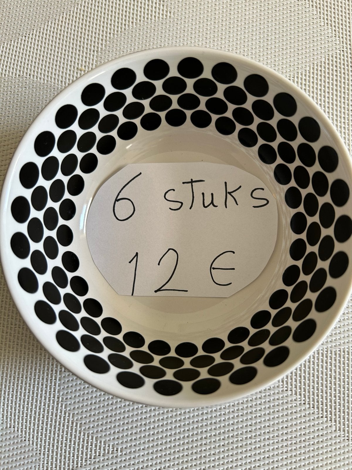 6x IKEA Kommetjes - Zwart/Wit Gestippeld - Zo goed als nieuw, Keramiek, IKEA, Ophalen of Verzenden, Zo goed als nieuw