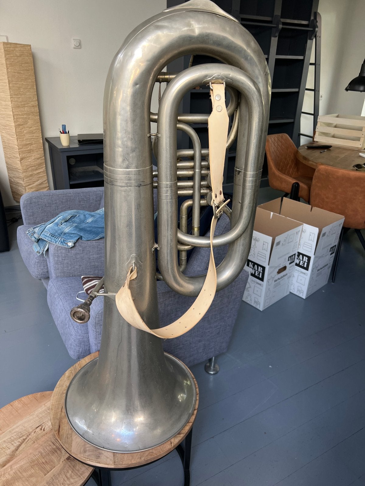 Antieke Tuba van Paul Leistner - Uniek Verzamelstuk, Muziek en Instrumenten, Ophalen, Gebruikt, Overige typen
