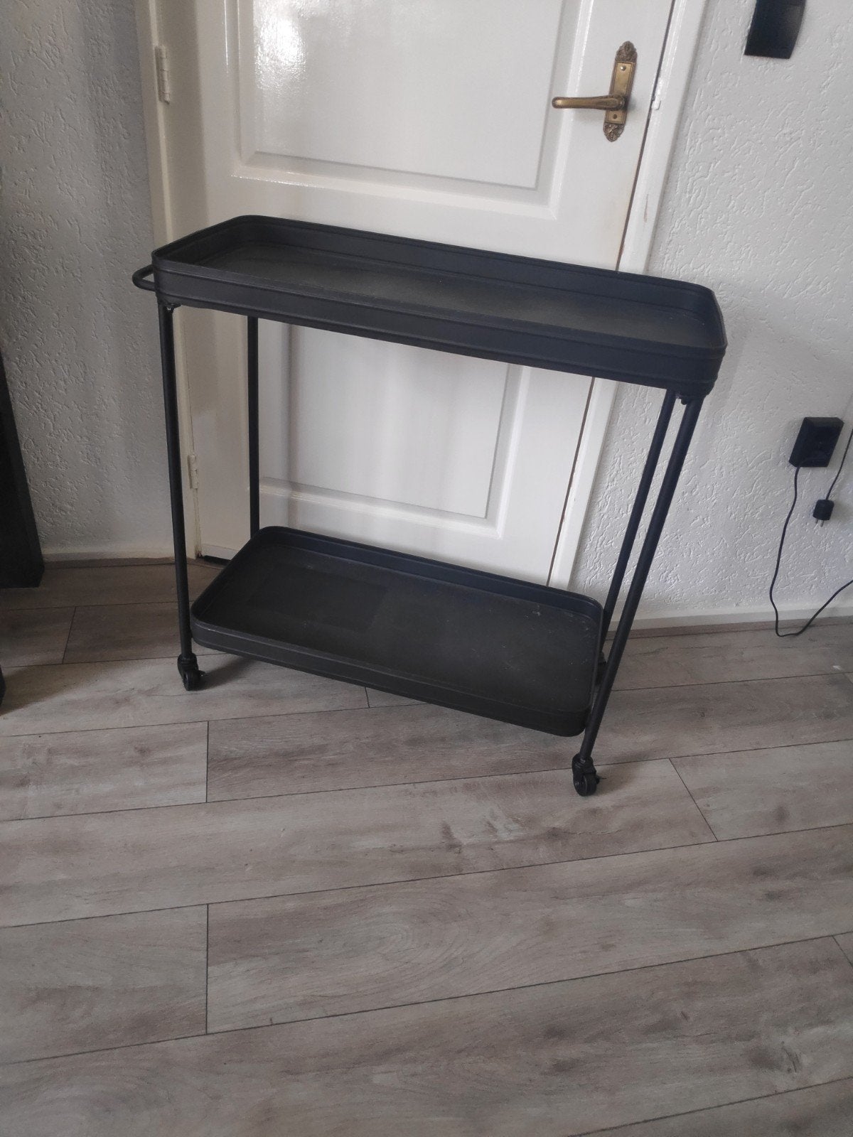 zwarte side table wood, Ophalen, 50 tot 100 cm, Zo goed als nieuw, Industriële stijl