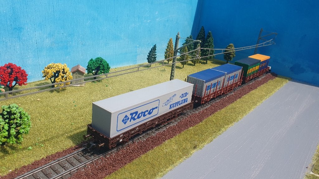 3 Roco containerwagons H0, Wisselstroom, Treinset, Ophalen of Verzenden, Zo goed als nieuw