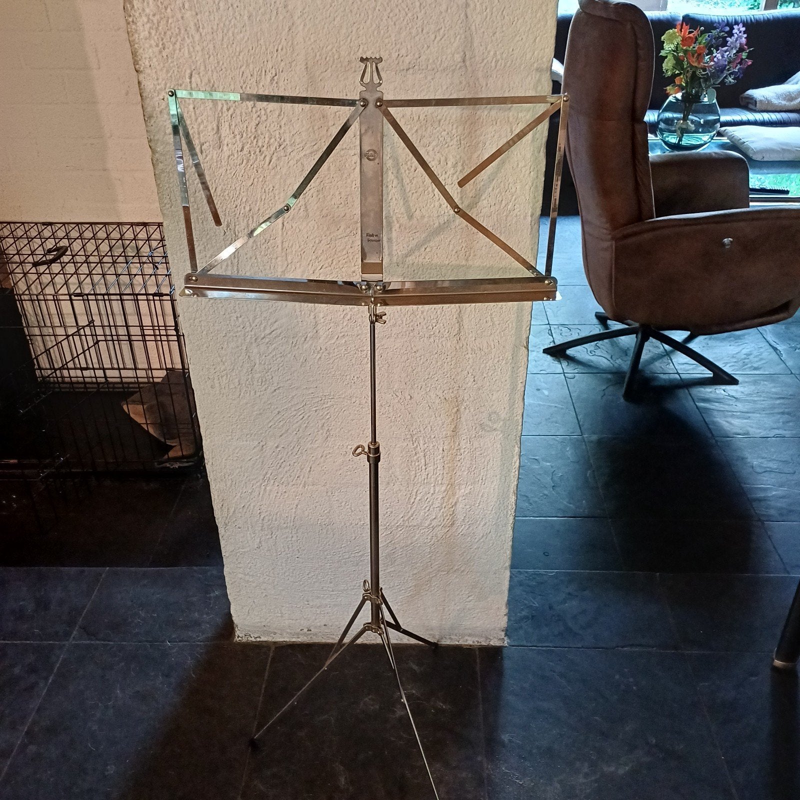 Standaard muziekstandaard, inklapbaar, Ophalen of Verzenden, Gebruikt, Muziekstandaard