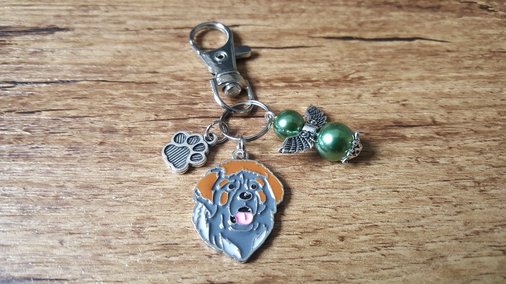 Tas/Sleutelhanger Leonberger emaille met guardian angel, Verzenden, Nieuw, Overige kleuren, Handtas