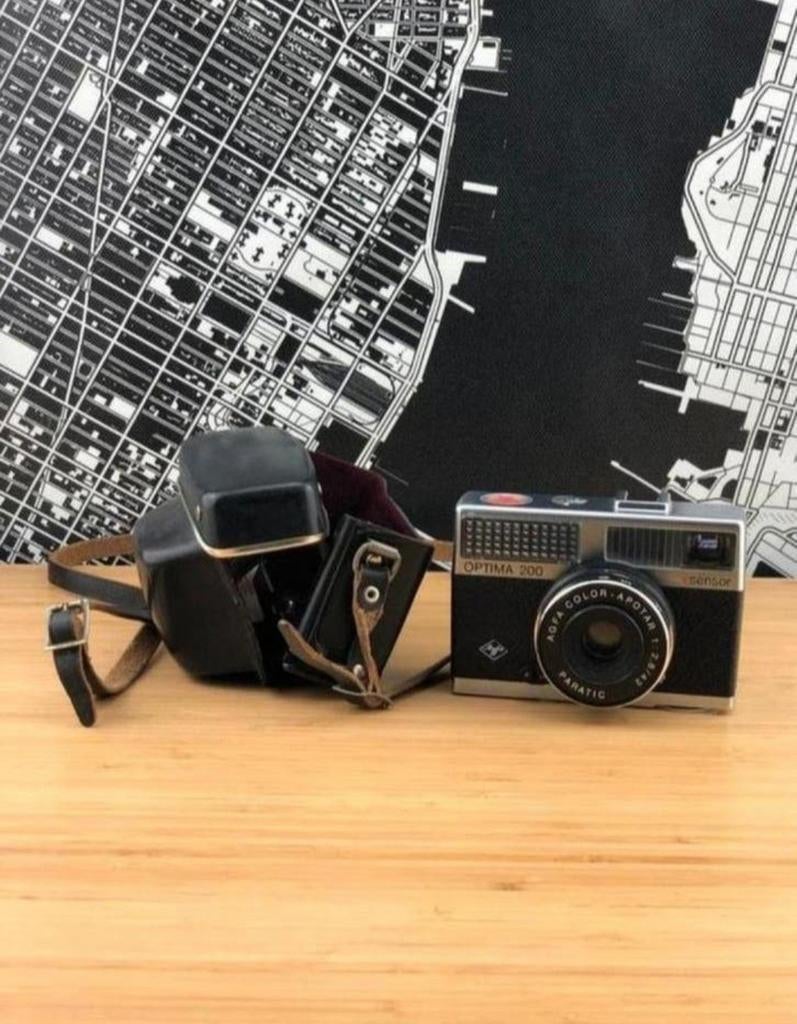 Agfa Optima 200 Camera Vintage 35mm Filmcamera 60s met tas, Ophalen of Verzenden, Gebruikt, Compact, Overige Merken