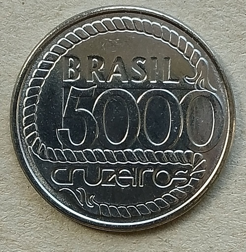 Brazilië, 5000 cruzeiros ND (1992), Ophalen of Verzenden, Zuid-Amerika, Losse munt