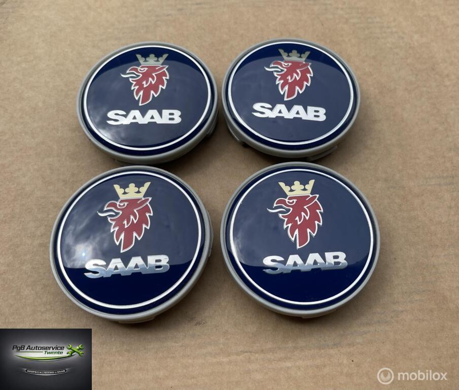 Saab Naafkap set 63mm blauw zeer mooi orgineel formaat, Auto diversen, Wieldoppen, Nieuw, Ophalen of Verzenden