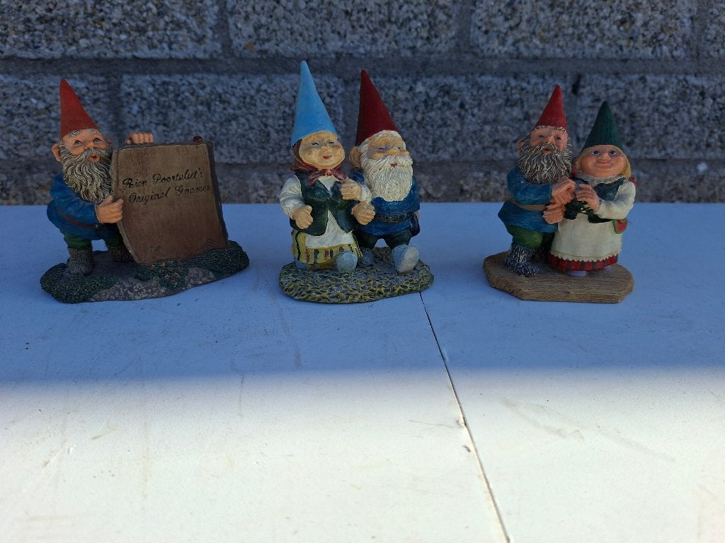 3 stuks kabouter beelden van rien poortvliet, Verzamelen, Ophalen of Verzenden, Zo goed als nieuw, Mens