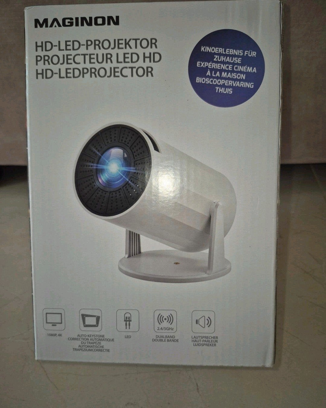 MAGINON HD-LED-PROJECTOR met Android 13 OS, LED, Nieuw, Full HD (1080), Ophalen