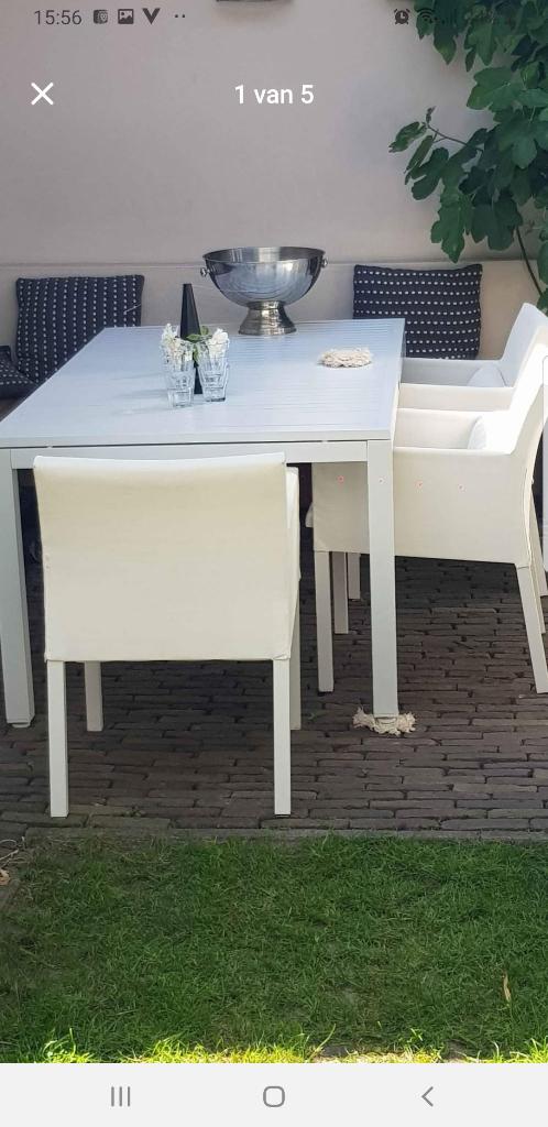 Tuinstoelen textileen, Tuin en Terras, Tuinstoelen, Gebruikt, Textileen, Stapelbaar, Ophalen
