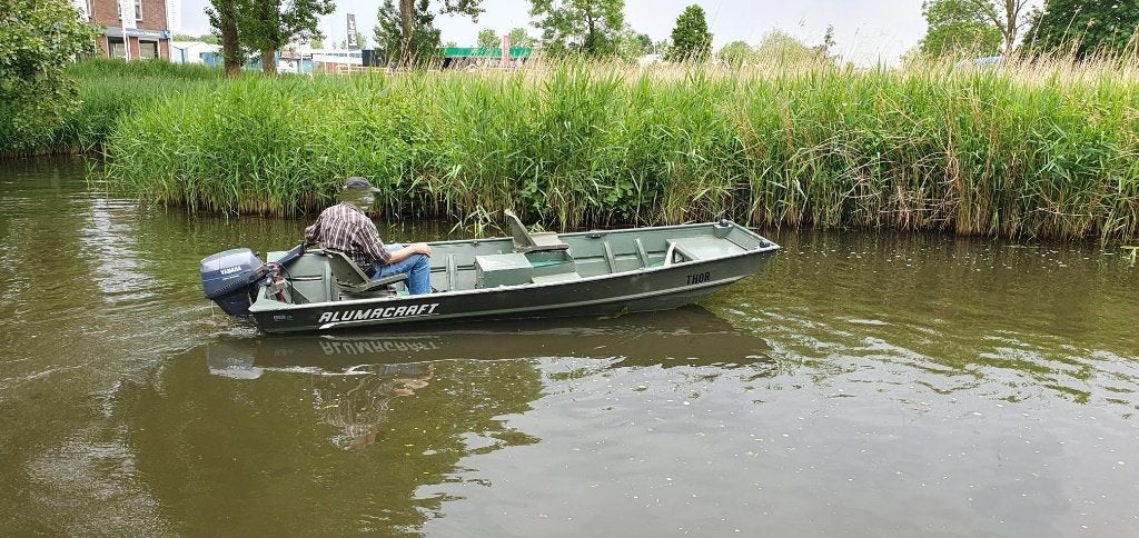 Alumacraft 1442, Yamaha 8pk, trailer, fishfinder en dekzeil., Watersport en Boten, Ophalen, Gebruikt, Aluminium, Buitenboordmotor