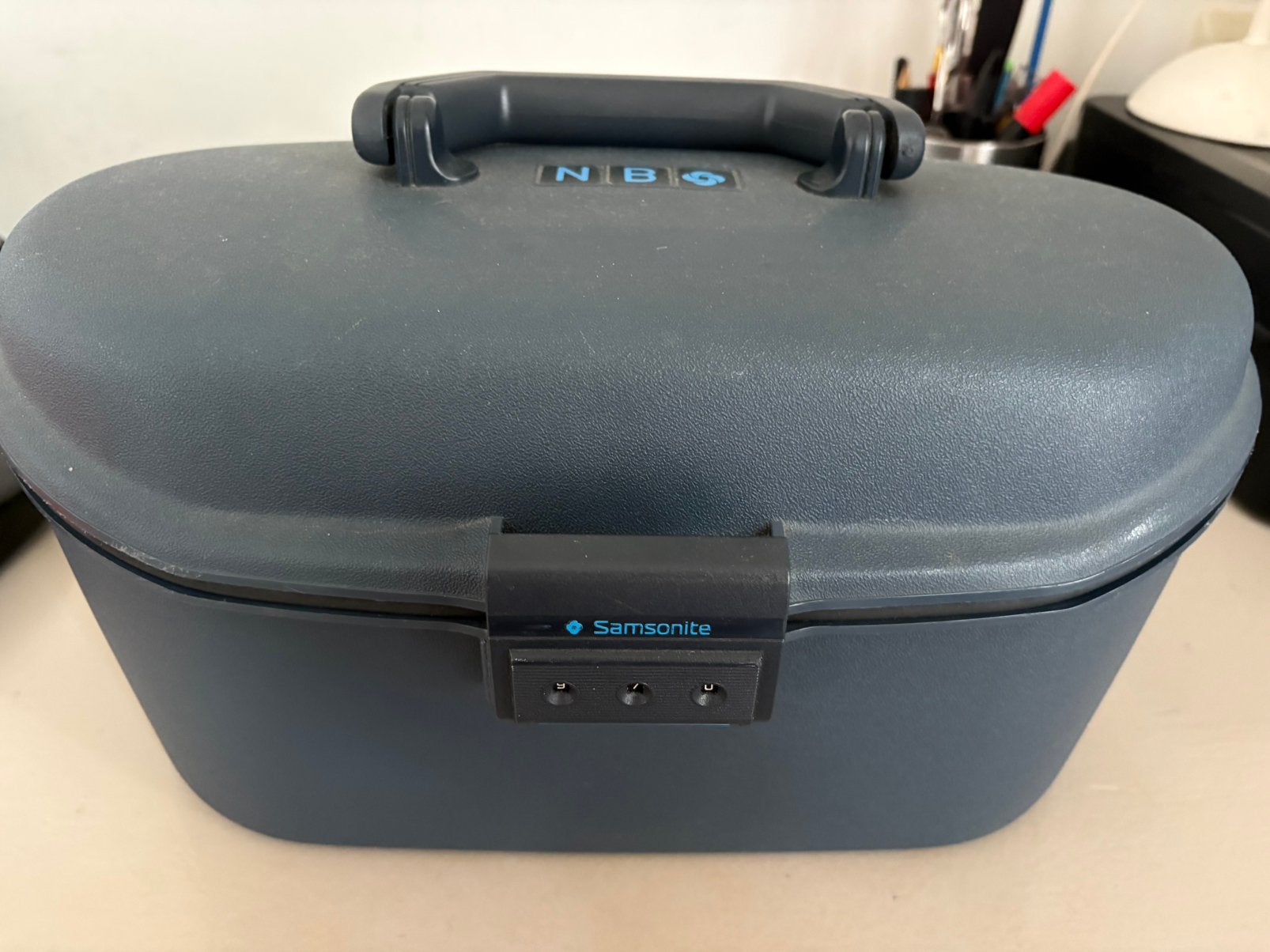 Samsonite beautycase blauw, Sieraden, Tassen en Uiterlijk, Ophalen of Verzenden, Zo goed als nieuw, Blauw