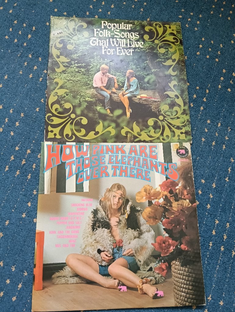 2 LP's met o.a Folk songs, Cd's en Dvd's, Vinyl | Overige Vinyl, Ophalen of Verzenden, Gebruikt, 12 inch
