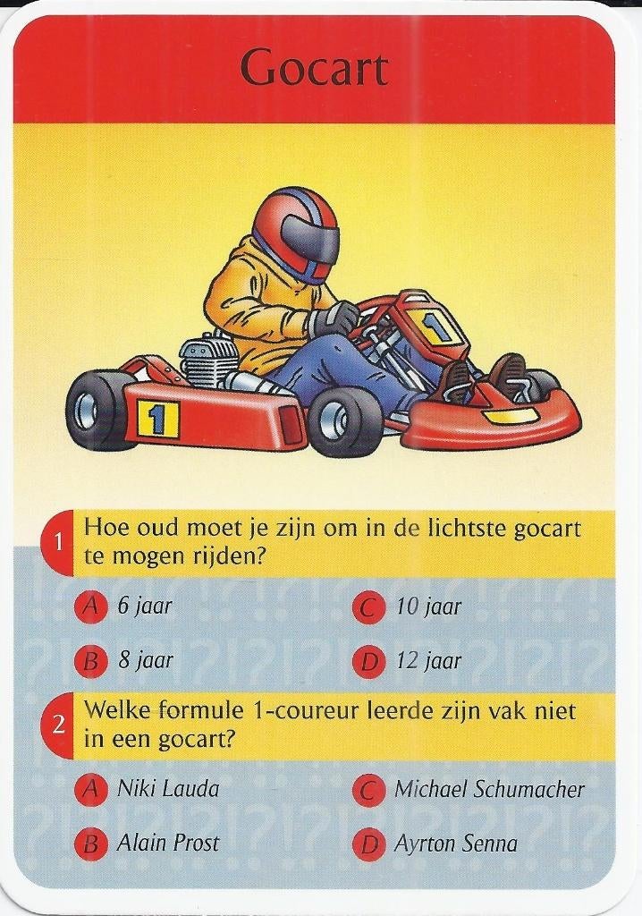 Kw456 verzamelkaartje gocart, Verzamelen, Automerken, Motoren en Formule 1, Ophalen of Verzenden, Zo goed als nieuw, Auto's