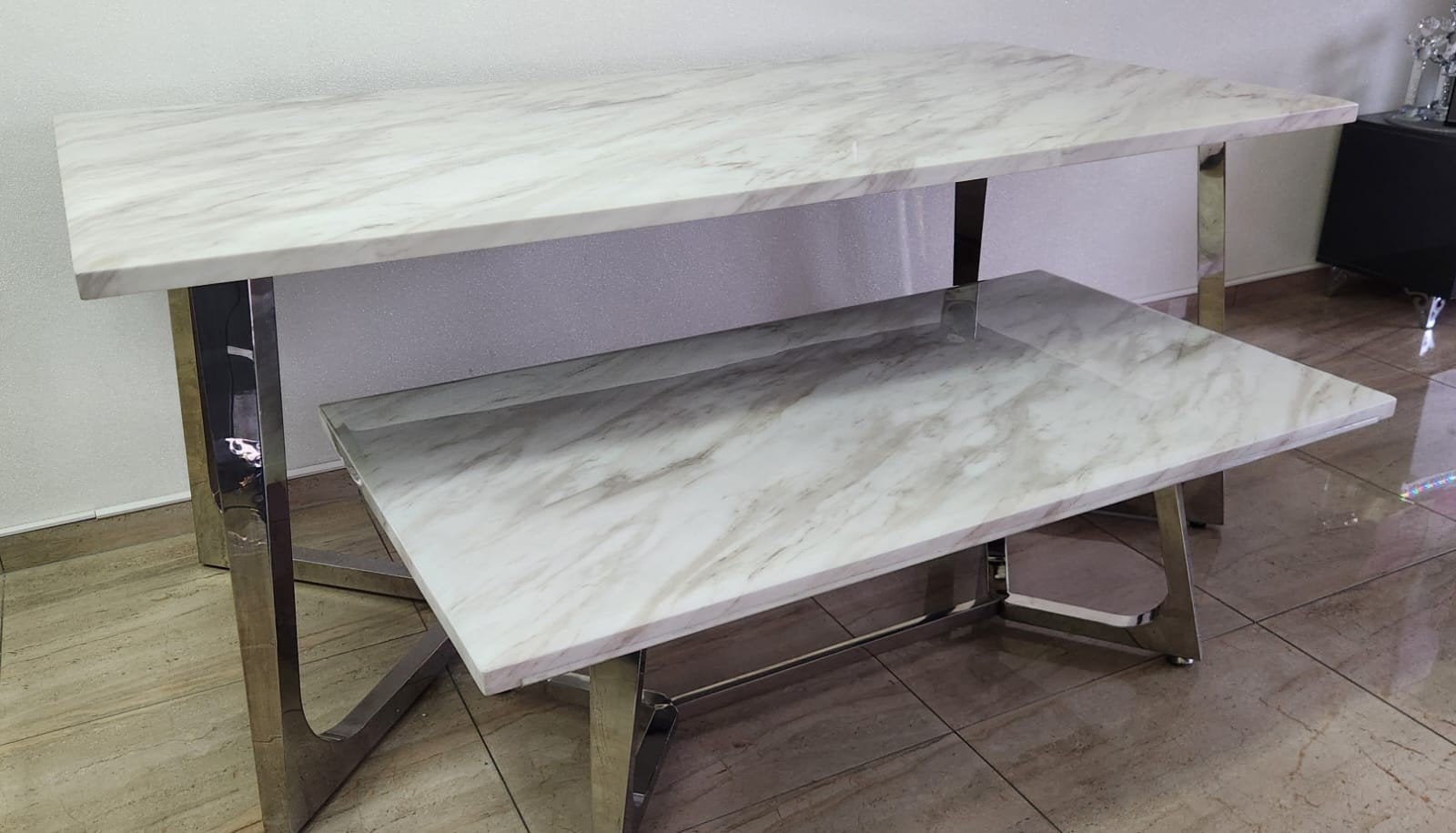 Zgan Eettafel met salontafel krasvrij te koop, Huis en Inrichting, Ophalen, 50 tot 100 cm, Zo goed als nieuw, 150 tot 200 cm