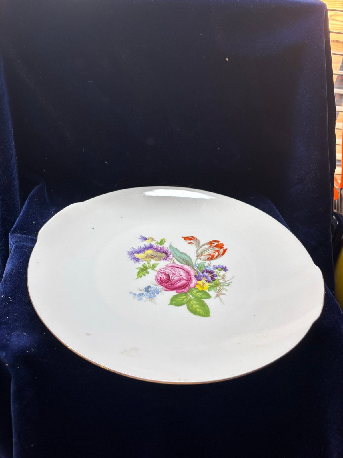 Antiek Engels Bordje met Bloemmotief, Ophalen of Verzenden