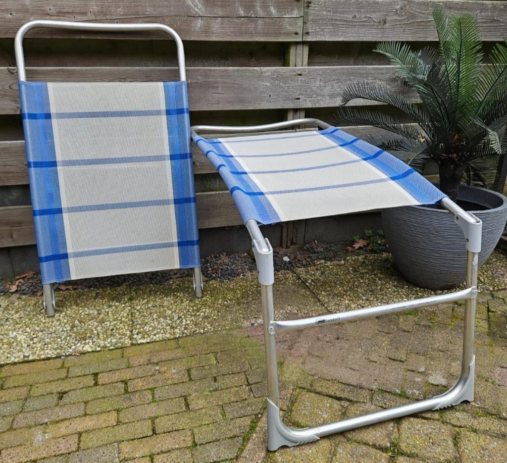 Voetenbankjes voor campingstoelen, Caravans en Kamperen, Kampeermeubelen, Ophalen, Zo goed als nieuw, Overige
