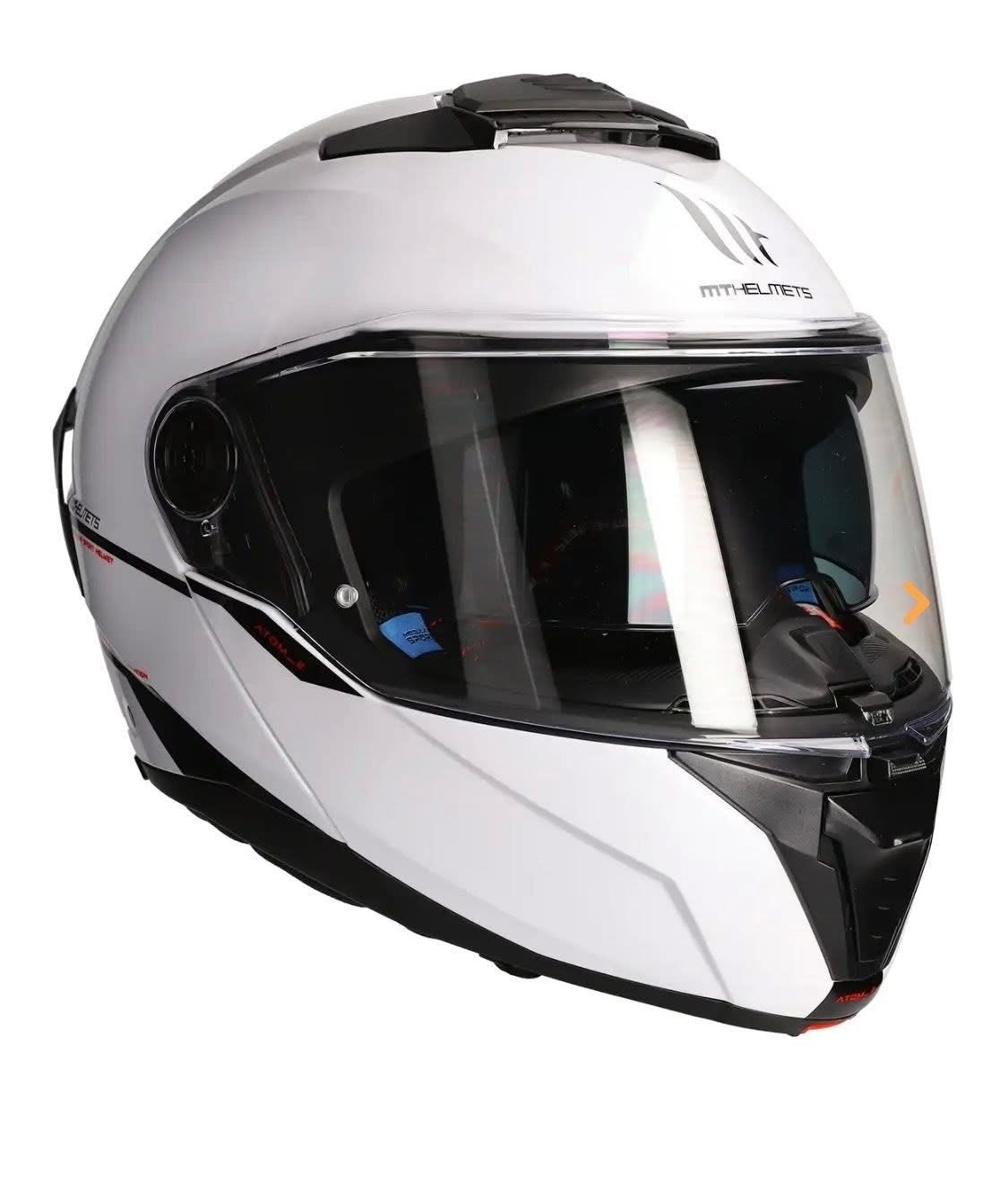 MT Systeemhelm Atom II Glans Wit, maat L, Motoren, Systeemhelm, Dames, L, Ophalen