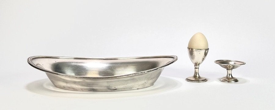 331. Broodschaal, eierdop, zoutschaaltje - Hollandsche Lloyd, Antiek en Kunst, Antiek | Servies los, Ophalen