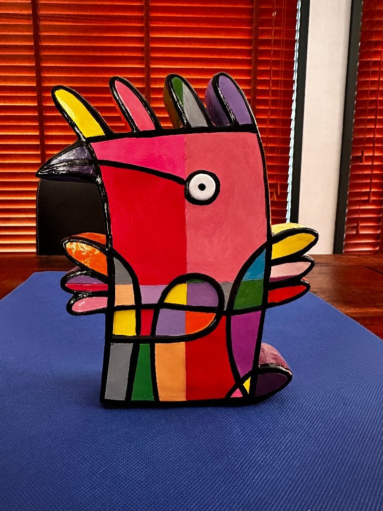 Jacqueline Schäfer - Vreemde Vogel (Medium), Antiek en Kunst, Handgemaakt, Meerkleurig, Beeld, Ophalen of Verzenden