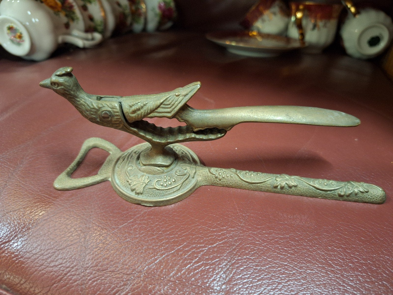 Vintage Franse Notenkraker Pauw - Brons, Antiek en Kunst, Ophalen of Verzenden