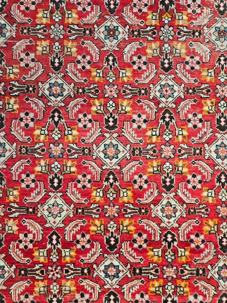 Vintage Handgeknoopt Perzisch wol Hamadan tapijt 295x385cm, Crème, Gebruikt, Niet van toepassing (Handgemaakt, Vintage), Niet van toepassing
