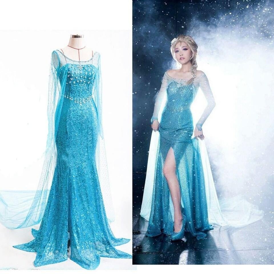 Elsa jurk Frozen Dames *maat XS tm XL*, Kleding | Dames, Carnavalskleding en Feestkleding, Maat 38/40 (M), Carnaval, Nieuw, Ophalen of Verzenden