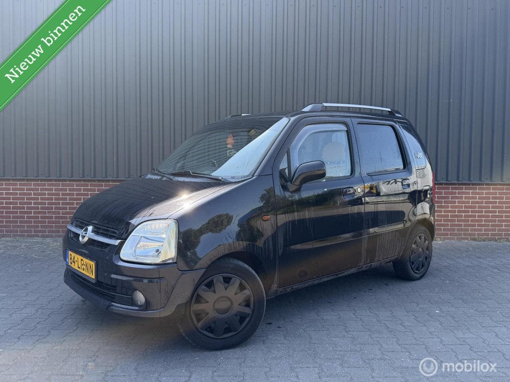 Opel Agila 1.2-16V Njoy Apk Usb Elek Ramen Trekhaak, Auto's, Opel, Voorwielaandrijving, Zwart, Origineel Nederlands, Bedrijf