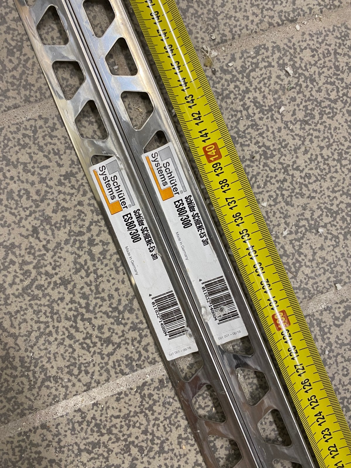 Tegelprofielen 1,7 st. Schlüter-Schiene ES80/300, Ophalen, Zo goed als nieuw, 250 mm of meer, Rvs