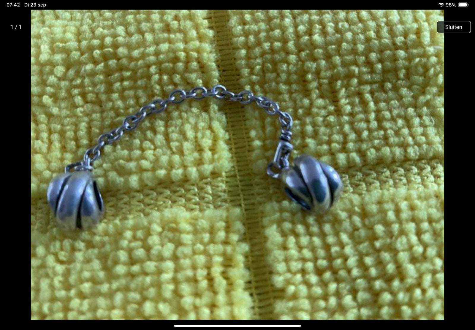 Pandora  Veiligheids ketting, Verzenden, Zo goed als nieuw, Zilver, Pandora