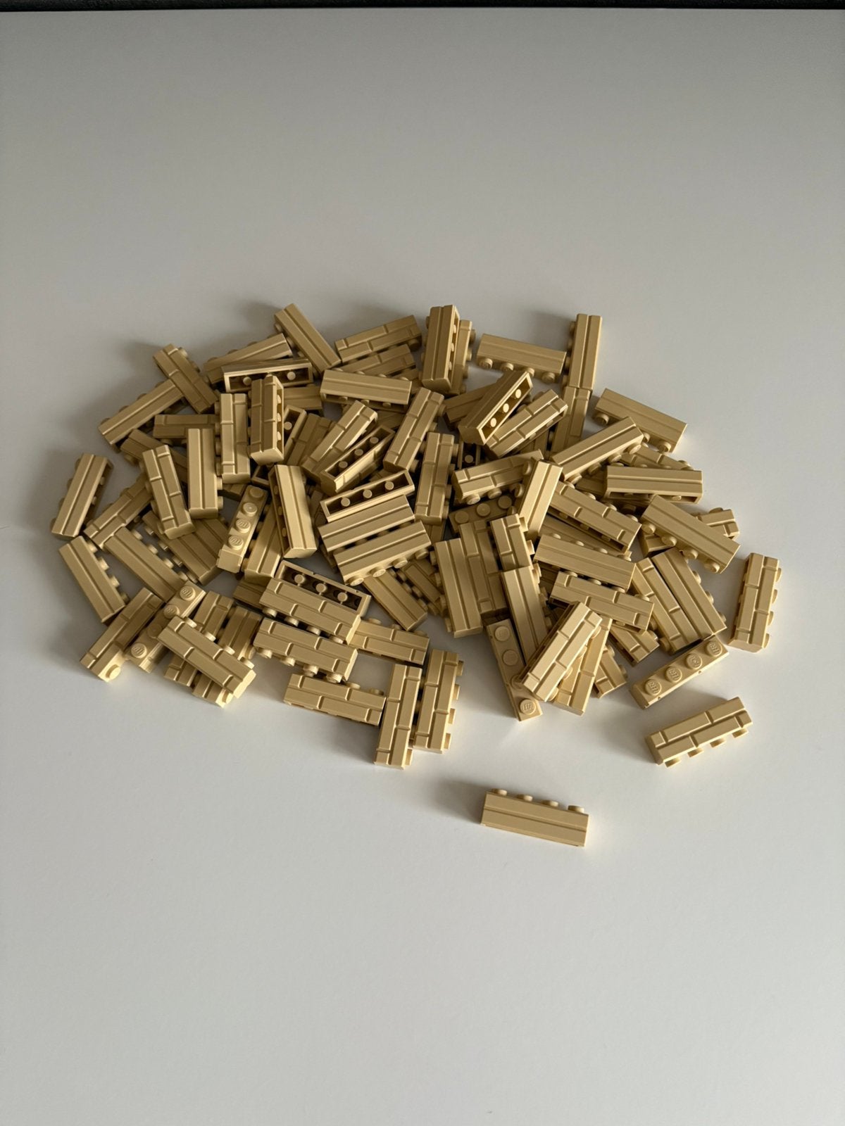 Lego steen met muurmotief 1x4 Tan - 100 stuks - Nieuw, Overige thema's, Lego, Nieuw, Ophalen of Verzenden